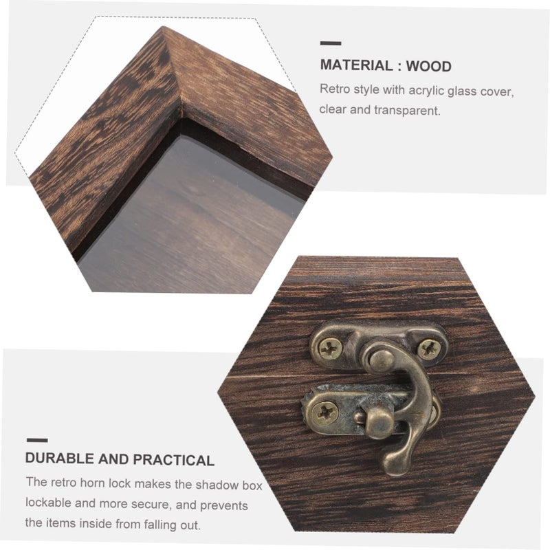 Retro Shadow Box Frame Display Case For Insect Hanging Wood - Image 4