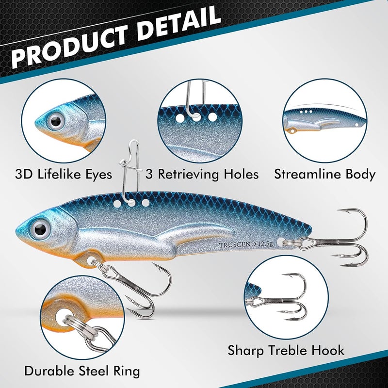 TRUSCEND Valuable Fishing Jigs of Captain's Favorite, Shiny Saltwater Spoons Perfect for Jigging, Slow Pitch Jig Catch More Fish, Durable and Well-Made Bass Salmon Tuna Fishing Lures with Sharp Hook - Image 2