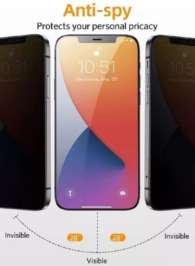 Anti-Spy Full Coverage Privacy Tempered Glass Distinctive High End Screen Protector For Iphone 13 Mini - Image 4
