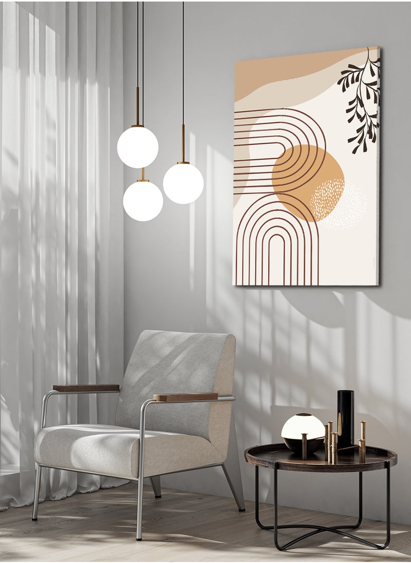 LOWHA Canvas Wall Art Stretched Over Wooden Frame with Rainbow With Plant Painting  - Image 2