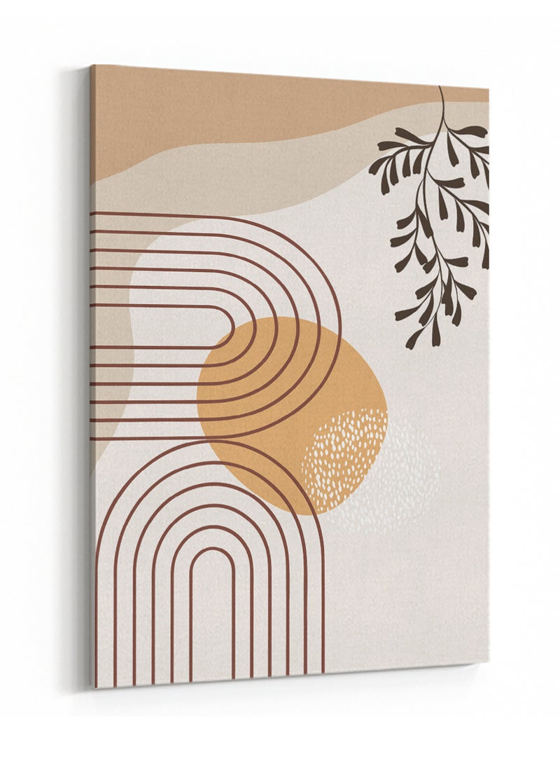 LOWHA Canvas Wall Art Stretched Over Wooden Frame with Rainbow With Plant Painting  - Image 4