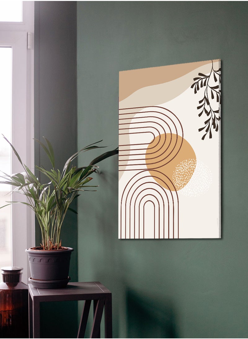 LOWHA Canvas Wall Art Stretched Over Wooden Frame with Rainbow With Plant Painting  - Image 3