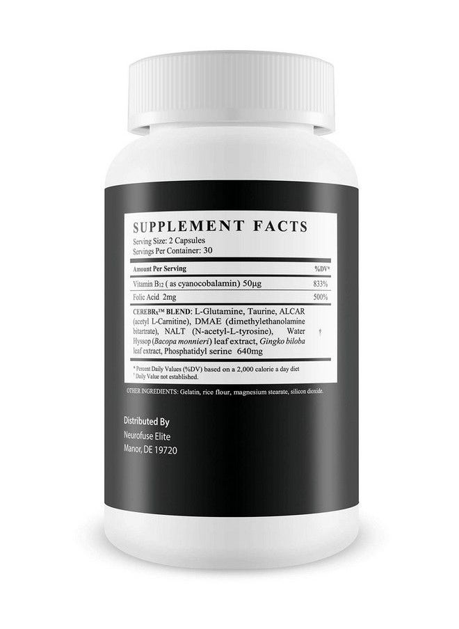 Neurofuse - Elite Powerful Focus & Memory Nootropic Pill Premium Cognitive Health Formula To Support Memory Cognitive Function Focus & Clarity Help Reduce Brain Fog & Fatigue - Image 1