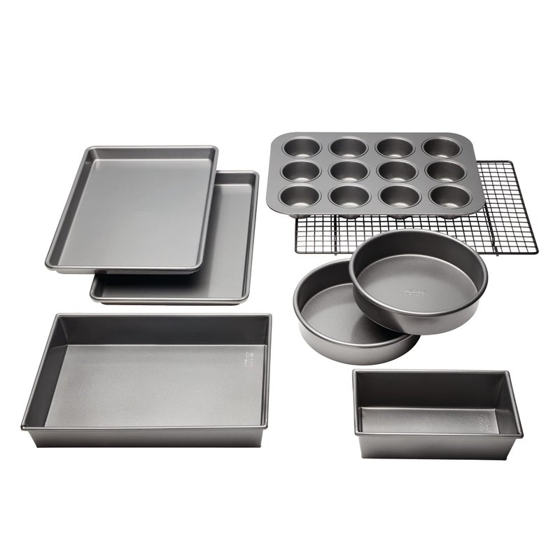 chicago metallic Chicago Metallic Professional NonStick 8Piece Bakeware Set Silver