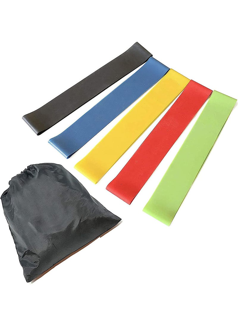 anythingbasic. - Resistance Loop Bands Set of 5 Pieces With 5 Different Resistance Levels | Material : Latex Rubber | Resistance Band for Squats, Hip & Glute Workouts for Men & Women - Image 1
