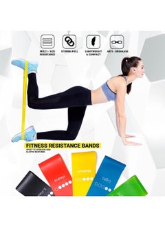 anythingbasic. Resistance Loop Bands Set of 5 Pieces With 5 Different Resistance Levels | Material : Latex Rubber | Resistance Band for Squats, Hip & Glute Workouts for Men & Women  - Image 2