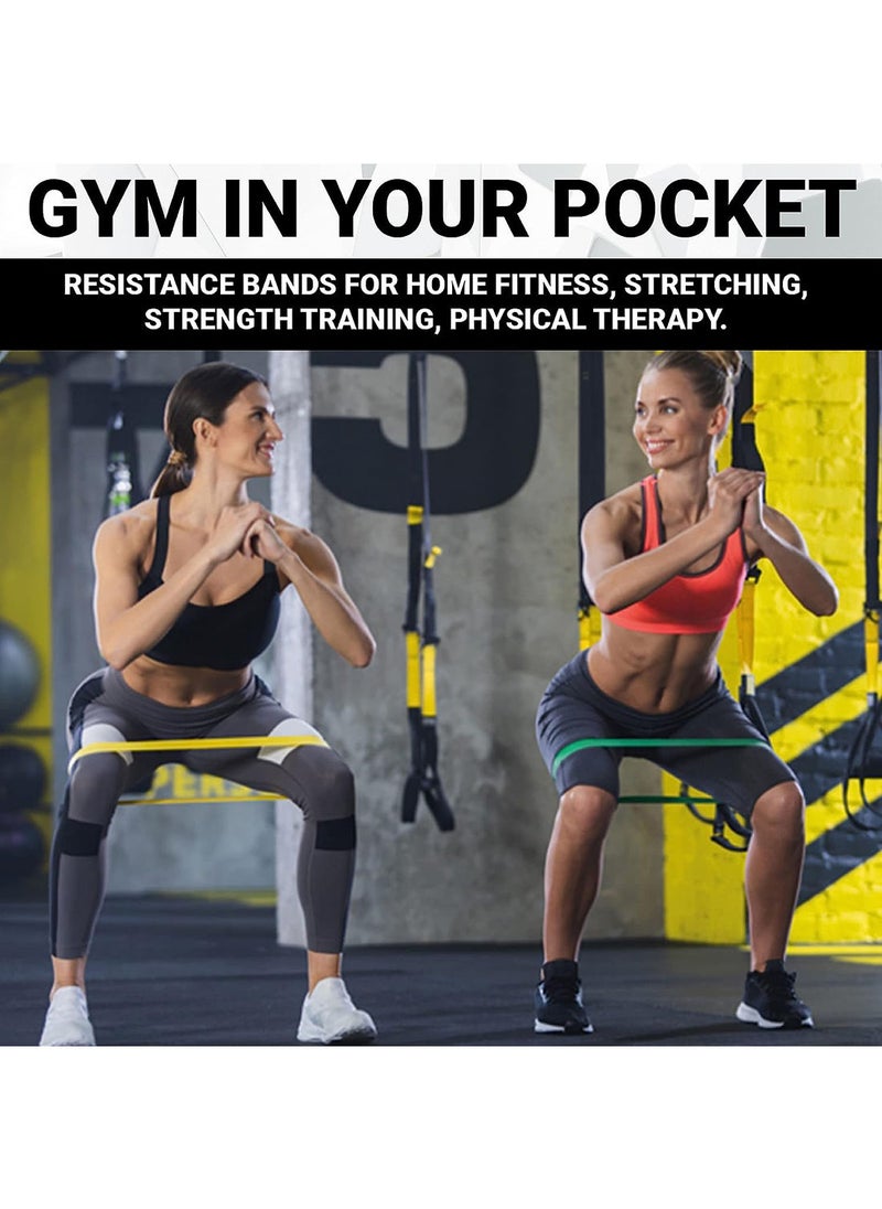 anythingbasic. - Resistance Loop Bands Set of 5 Pieces With 5 Different Resistance Levels | Material : Latex Rubber | Resistance Band for Squats, Hip & Glute Workouts for Men & Women - Image 1