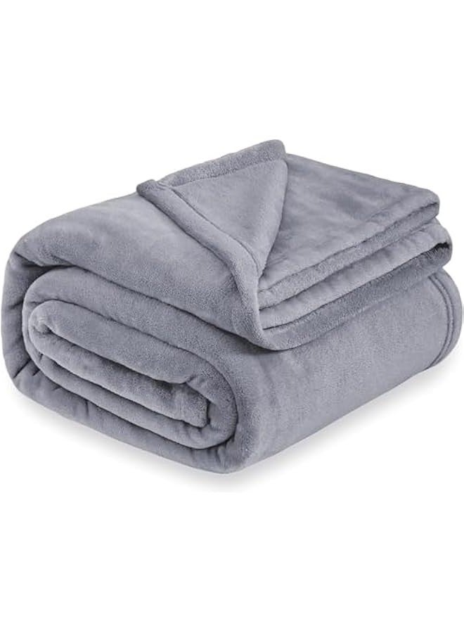 Beauenty Queen Fleece Blanket : 270GSM Super Soft Lightweight Bed Blanket Plush Fuzzy Cozy Luxury Microfiber Throw Blanket for Home Office Dorm Bed Sofa Chair Couch Travel Camping (Grey 230 * 200cm) - Image 1