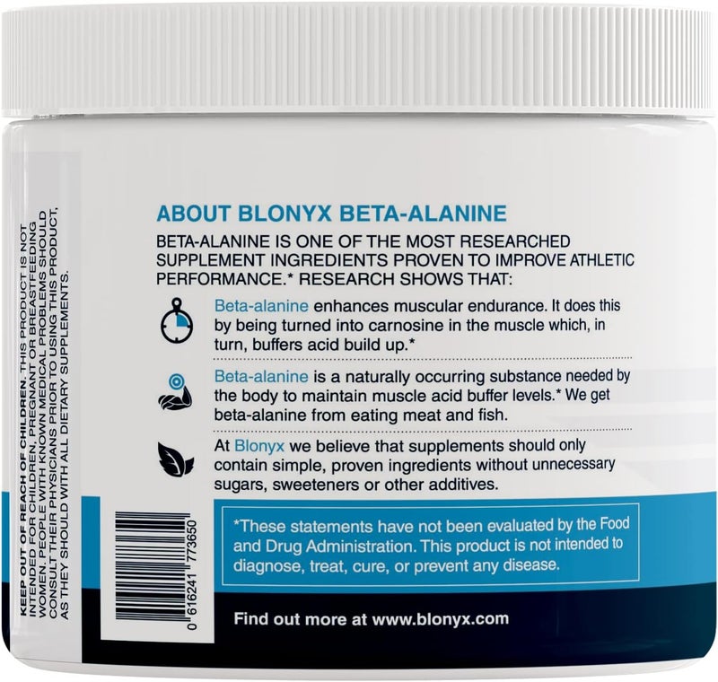 Blonyx BetaAlanine Supplement  Enhances Muscular Endurance  Work Capacity 6g Daily Dose 30Day Supply - Image 3