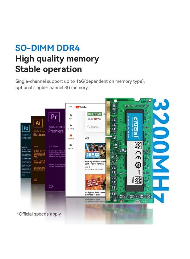 Beelink MINIS 12 كمبيوتر مصغر بمعالج N95 (4C/4T)، 16G DDR4/500G SSD 4K UHD، منفذي HDMI مزدوجين، WiFi5، BT4.2، دعم Ethernet ميكرو كمبيوتر مع دعم التشغيل التلقائي، WOL - Image 4