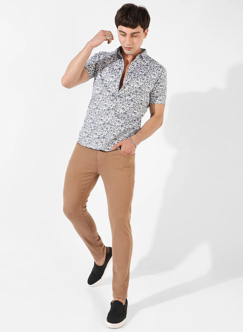 Campus Sutra Men's Multicolour Printed Regular Fit Casual Shirt