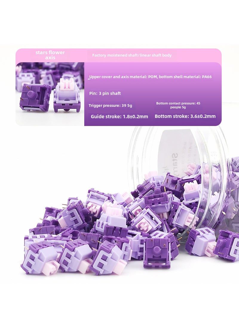 Generic Hotswap Custom Linear Keyboard with Tri-Pin Star Flower Axis 