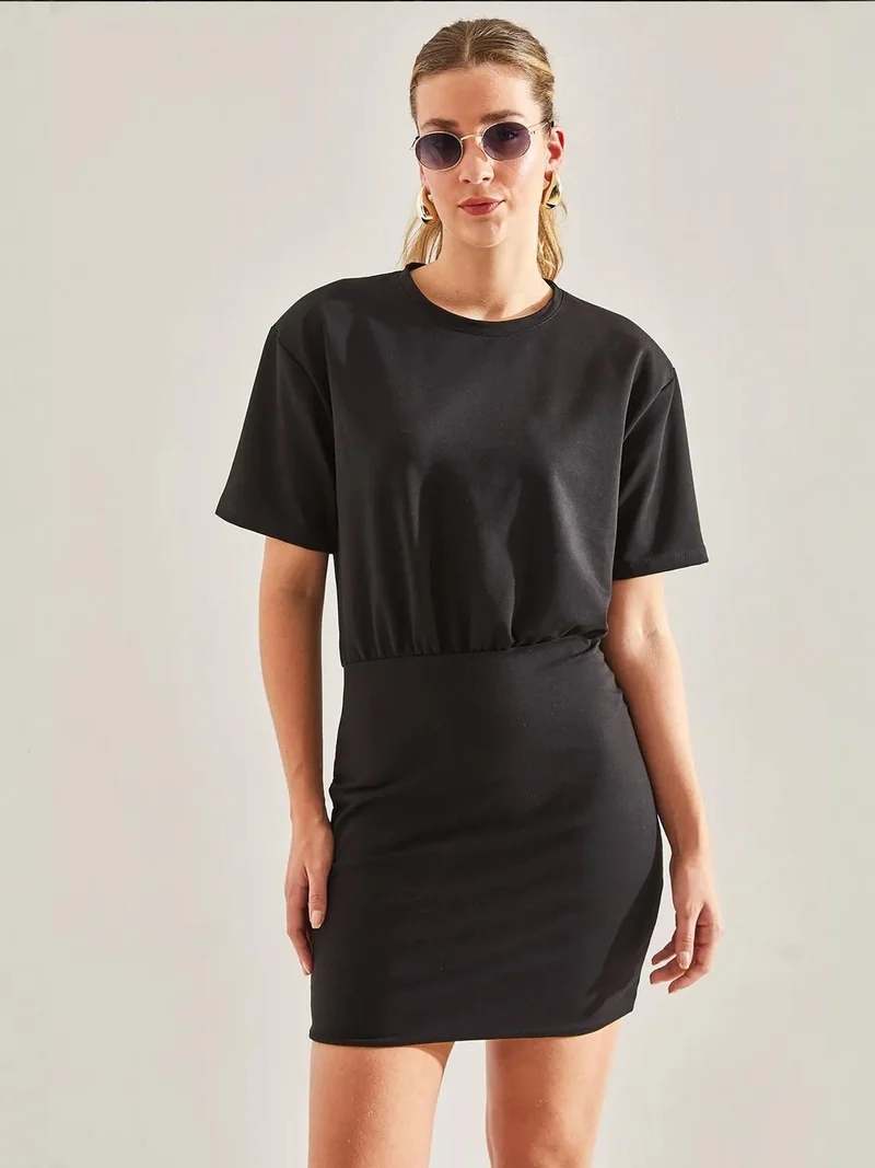 Bianco Lucci LUCCI Mini Bodycon Dress with Bow Detail