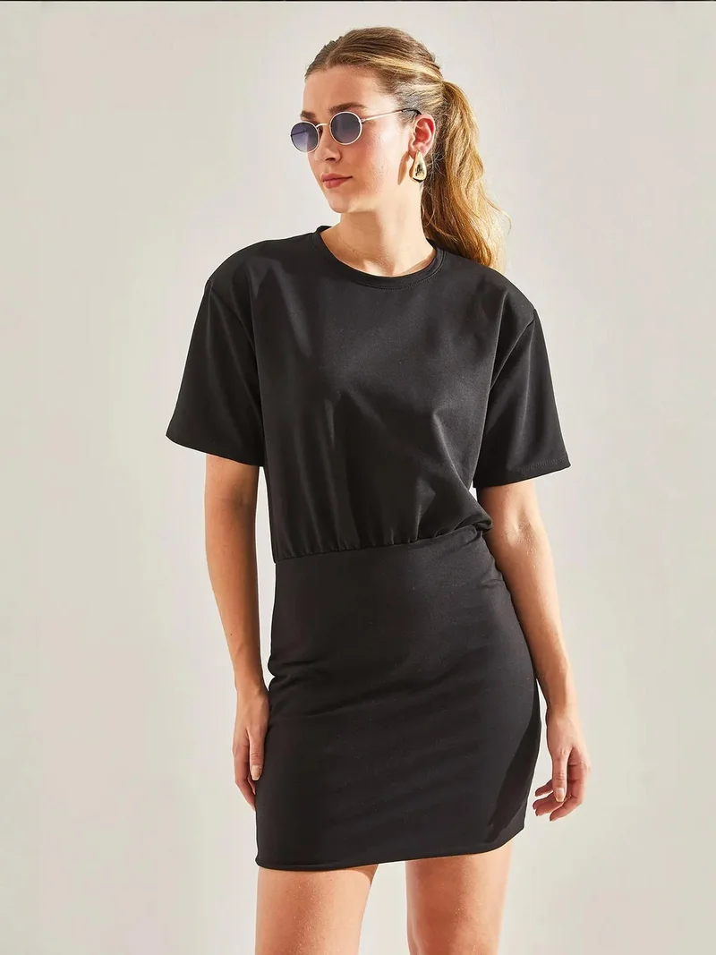 Bianco Lucci LUCCI Mini Bodycon Dress with Bow Detail