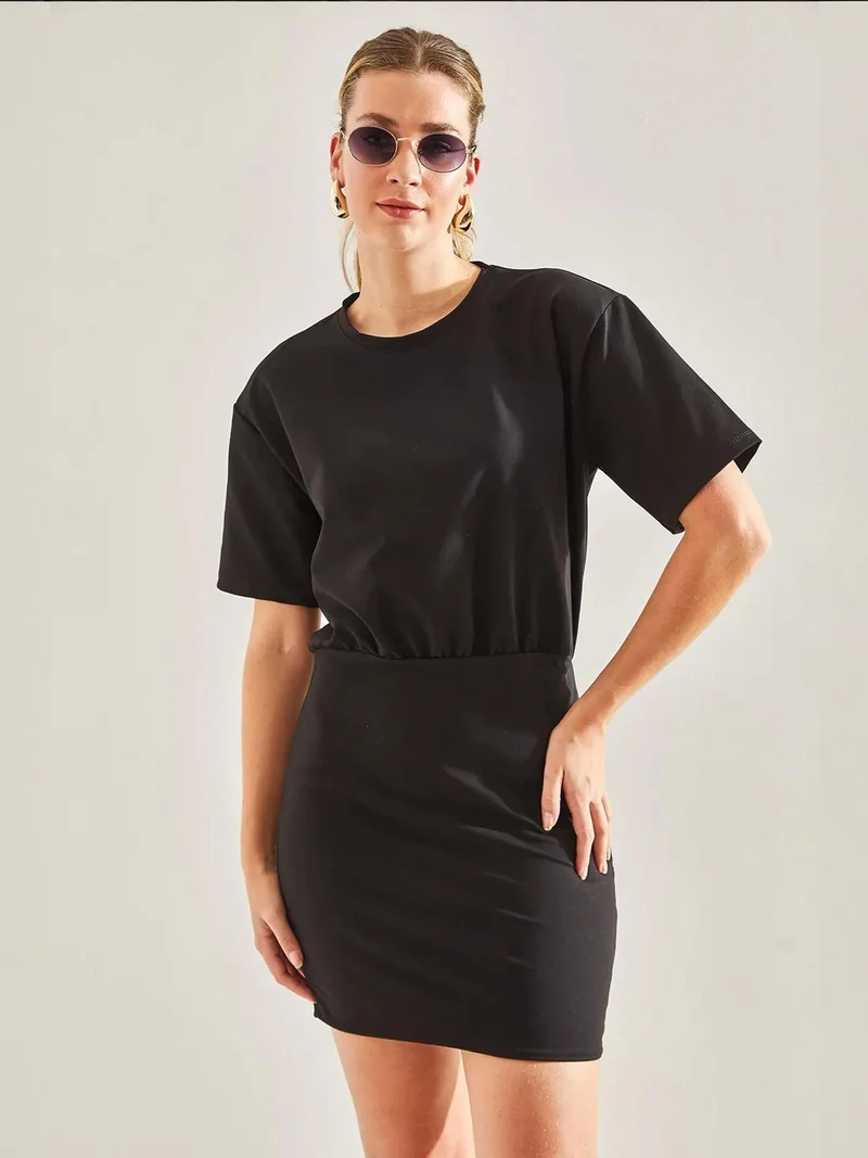 Bianco Lucci LUCCI Mini Bodycon Dress with Bow Detail