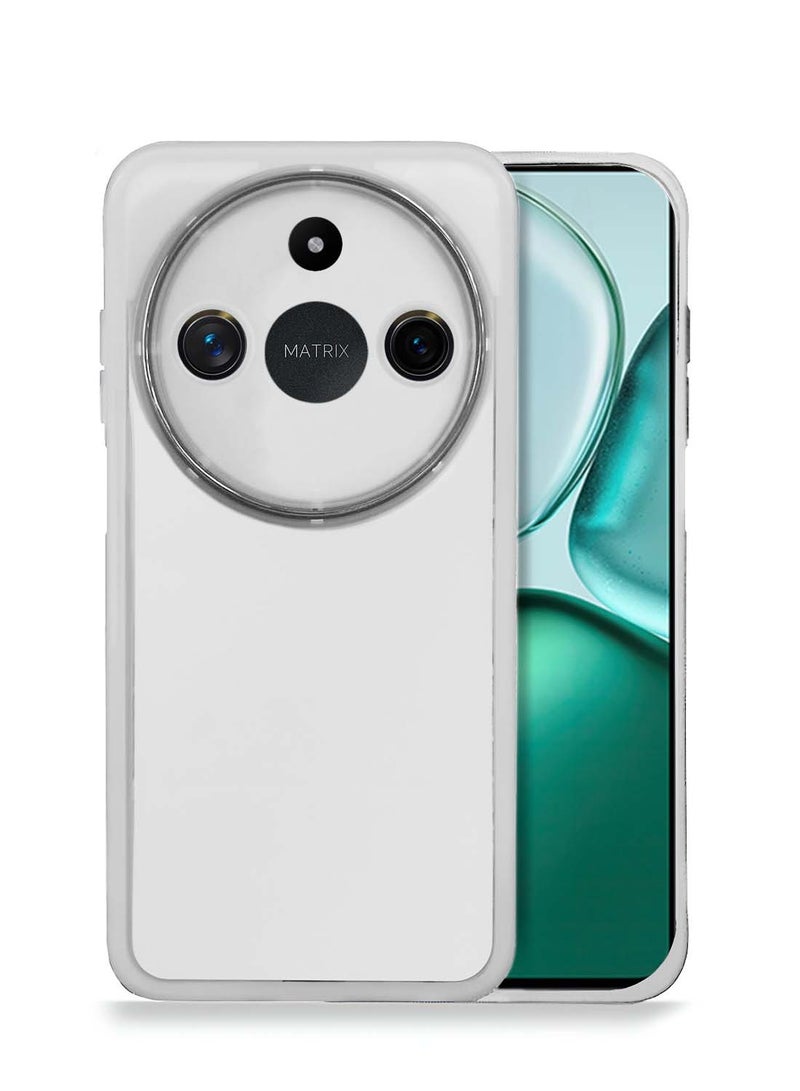 Wtech Honor X9c Smart 5G 2024 Soft Transparent TPU Silicone Ultra Thin Phone Stylish Electroplated Camera Border Back Case Cover - White - Image 1