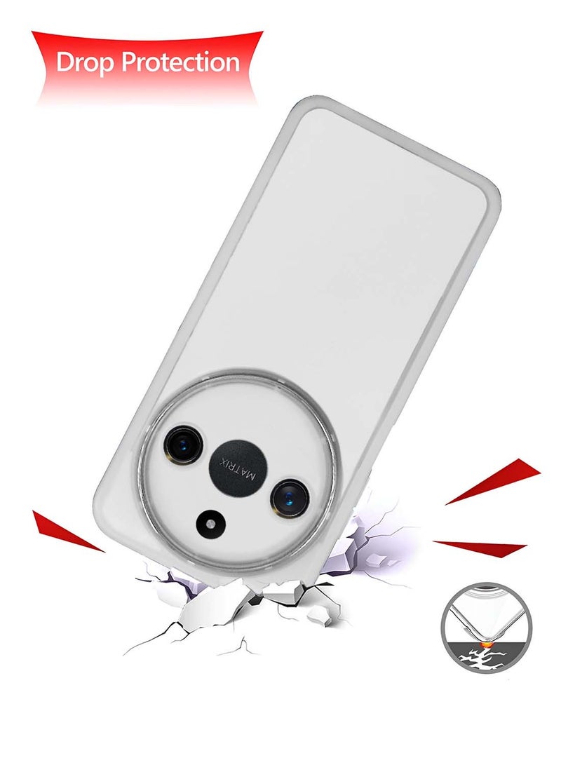 Wtech Honor X9c Smart 5G 2024 Soft Transparent TPU Silicone Ultra Thin Phone Stylish Electroplated Camera Border Back Case Cover - White - Image 3