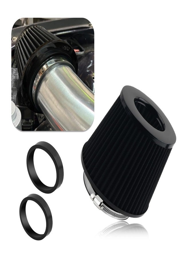 CXCCOI Cold Air Intake Filter with 76,89,102mm Adapter Ring,Round Cone Air Filter for Enhanced Engine Power,High-Performance Cold Air Intake Kit for Most Vehicles - Image 1
