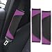 ongfuwu 2PCS Car Seat Belt Cover Pad Soft Carbon Fiber Leather Seatbelt Shoulder Protector for a More Comfortable Driving Universal Safety Belt Strap Cover to Protect Your Neck Purple - Image 2