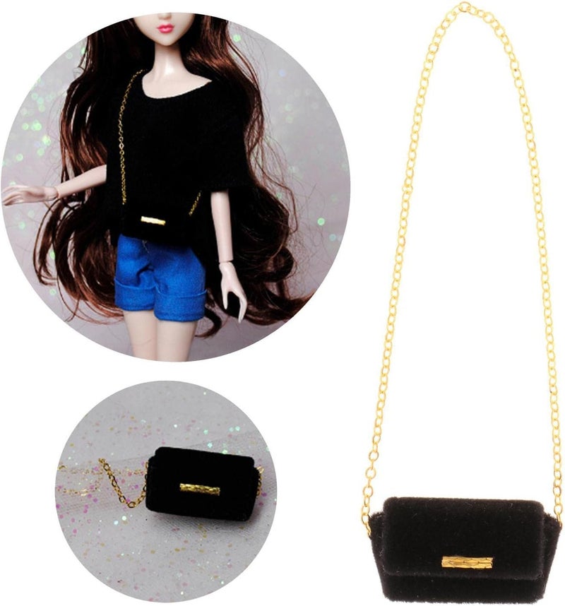 كلاراكو حقيبة ظهر صغيرة لطيفة، حقيبة دمى مصغرة، ألعاب لدمى BJD مقاس 1/6، حقيبة مدرسية، ديكور بيت الدمى، أسود A - Image 3