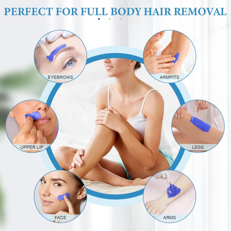 Pinkiou Waxing Kit Wax Warmer for Hair Removal, Portable Wax Machine with Hard Wax Beans for Coarse Hair Bikini Eyebrow Armpit Brazilian - Image 4