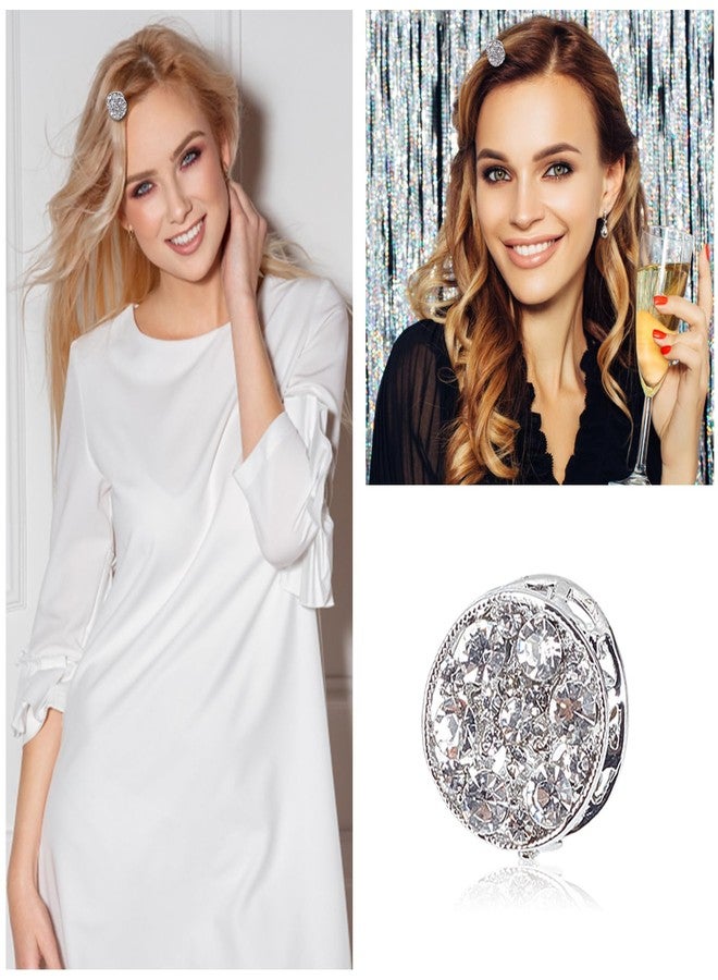 NICENEEDED Mini Hair Claw Clip, Rhinestone Tiny Hair Claw, Sparkly Crystal Bangs Clips Barrettes Hairpins Small Sliver Hair Accessories Styling for Women Wedding Party Prom Halloween - Image 3