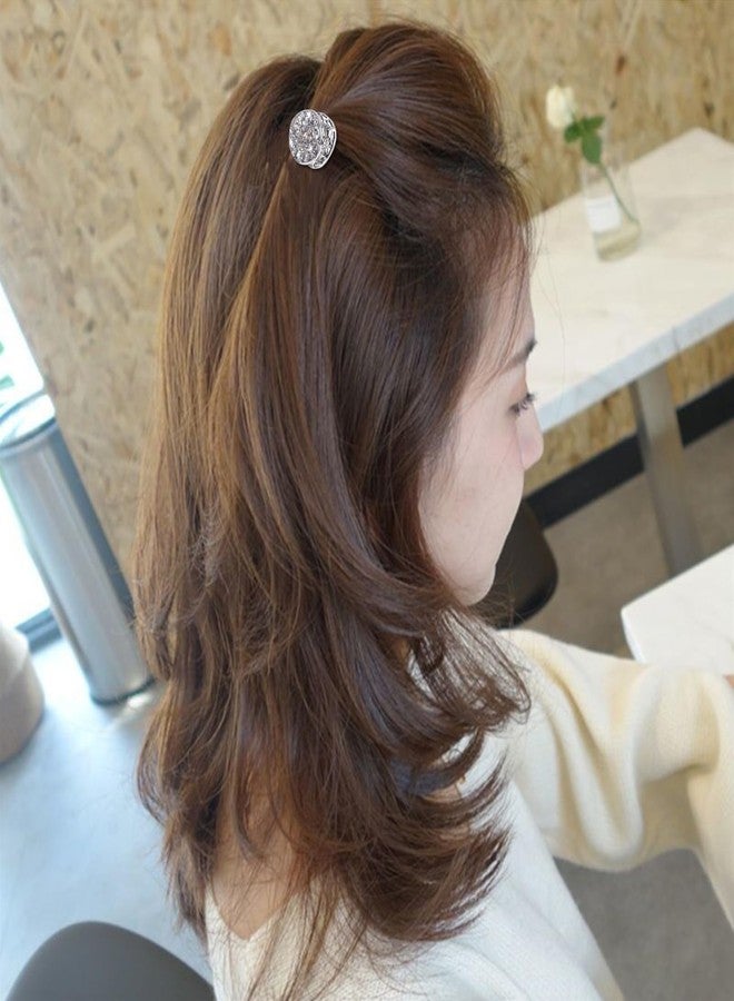 NICENEEDED Mini Hair Claw Clip, Rhinestone Tiny Hair Claw, Sparkly Crystal Bangs Clips Barrettes Hairpins Small Sliver Hair Accessories Styling for Women Wedding Party Prom Halloween - Image 5