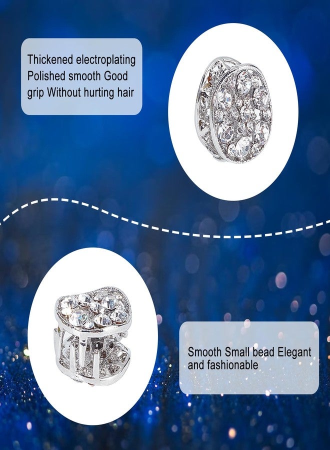 NICENEEDED Mini Hair Claw Clip, Rhinestone Tiny Hair Claw, Sparkly Crystal Bangs Clips Barrettes Hairpins Small Sliver Hair Accessories Styling for Women Wedding Party Prom Halloween - Image 2