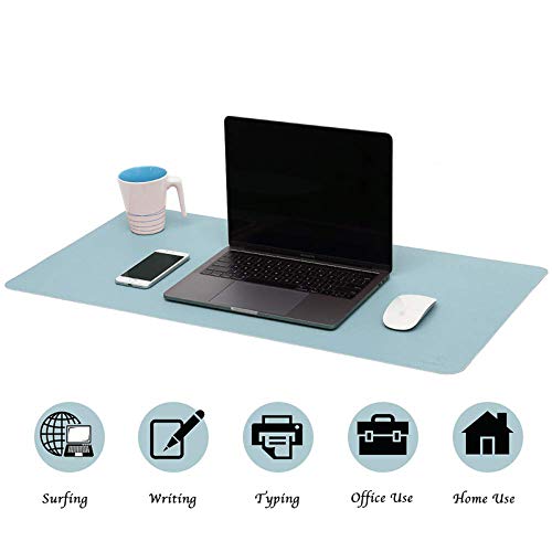 pepplo® Multifunctional Office Desk Pad, Ultra Thin Waterproof PU Leather Mouse Pad, Dual Use Desk Writing Mat for Office/Home, 60CM x 30CM (Pink + Sky Blue, 60 x 30CM) - Image 5