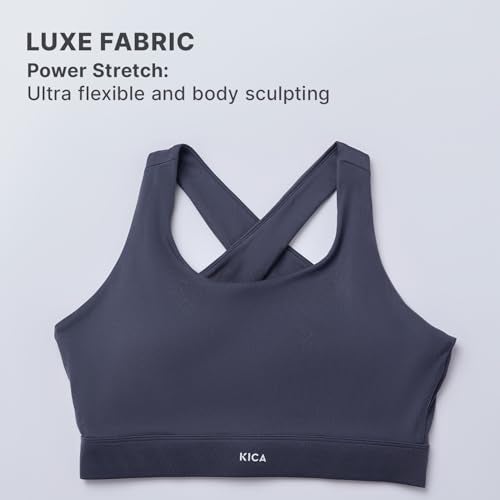 KICA Luxe Crostini Full Coverage and High-Impact Sports Bra for Gym Grey (2XL) - Image 2