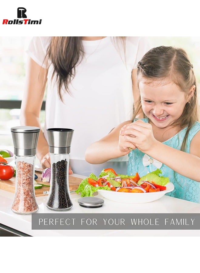 RollsTimi  Pack Of 2 Salt And Pepper Grinder Set Clear/Silver - Image 4