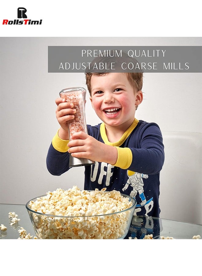 RollsTimi  Pack Of 2 Salt And Pepper Grinder Set Clear/Silver - Image 3