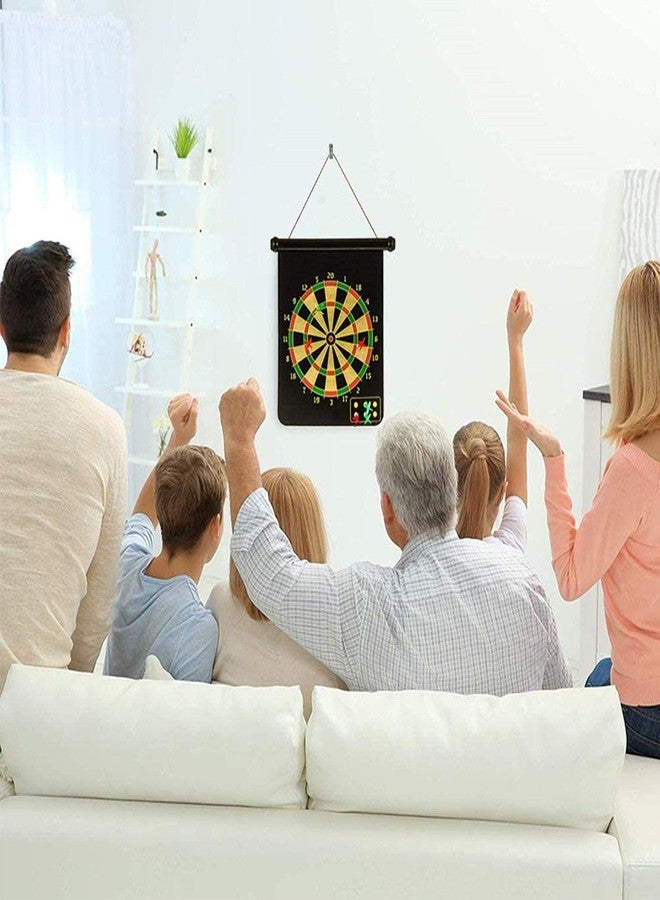 Ritmo مجموعة لوحة رمي السهام المغناطيسية من ريتومو مقاس 15 بوصة، تتضمن 4 سهام قابلة للعكس، لعبة رمي السهام على الوجهين، لوحة رمي سهام مغناطيسية آمنة للأطفال والعائلات، مناسبة للأنشطة الرياضية والترفيهية. - Image 2