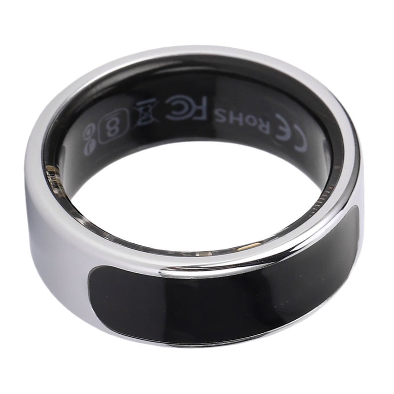Smart Ring: Size 10 Silver, IP68 Waterproof, HD Touch Display - App Activity Sleep Tracking, Hands-Free Gesture Control for Fitness Enthusiasts, Daily Wear - Image 3