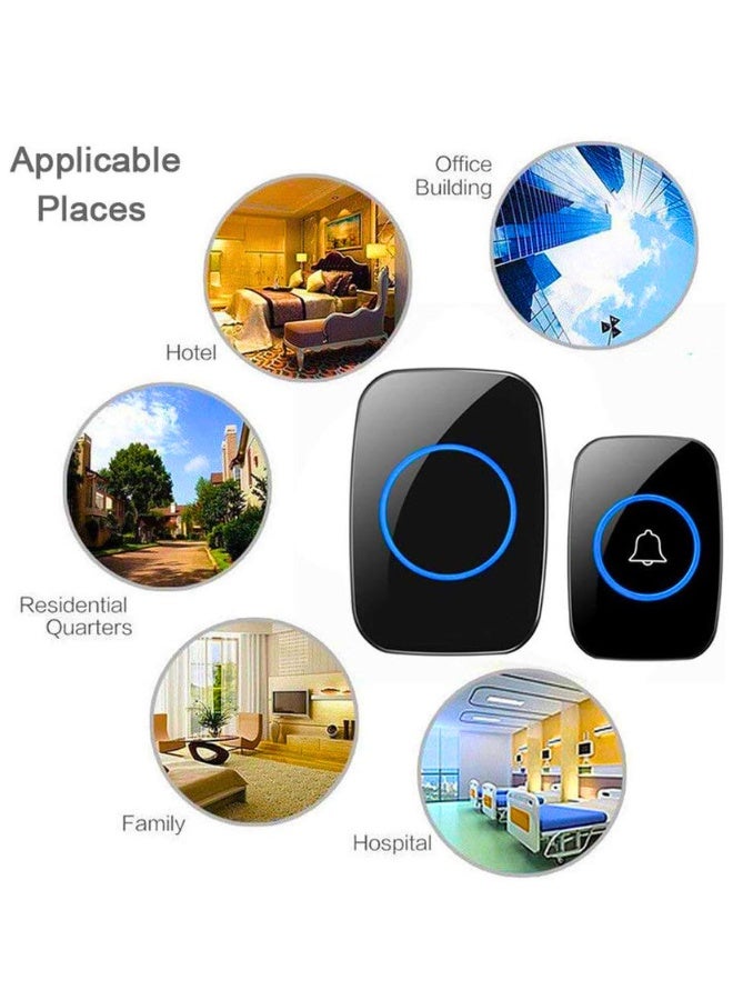 Chase Up Wireless Doorbell,Waterproof Door Bell Kit, Distinguish front and rear doors, Over 1000 feet Range and 60 Chime, 5 Levels Volume and LED Flash, for Home Office Classroom - Image 4