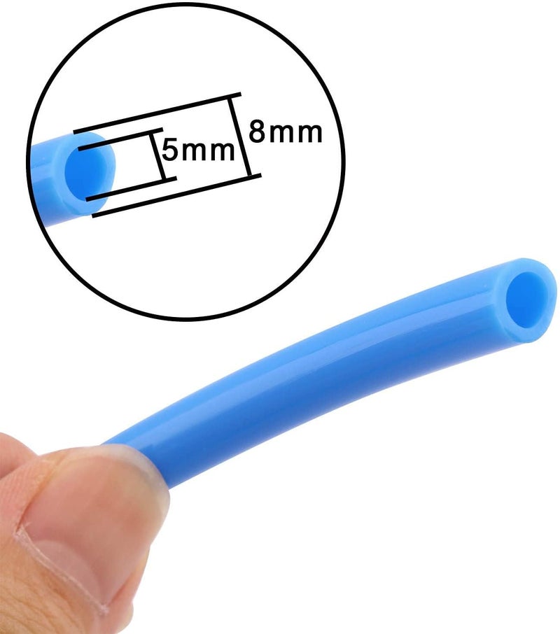 CRAFTSFY 8mm OD 5mm ID Pneumatic Air Compressor Tubing PU Hose Tube Pipe 10 meter Blue10M 328Ft 5mm x 8mm Pneumatic Polyurethane PU Hose Tube Pipe Pneumatic Flexible Air Compressor Tube Pipe Blue - Image 3