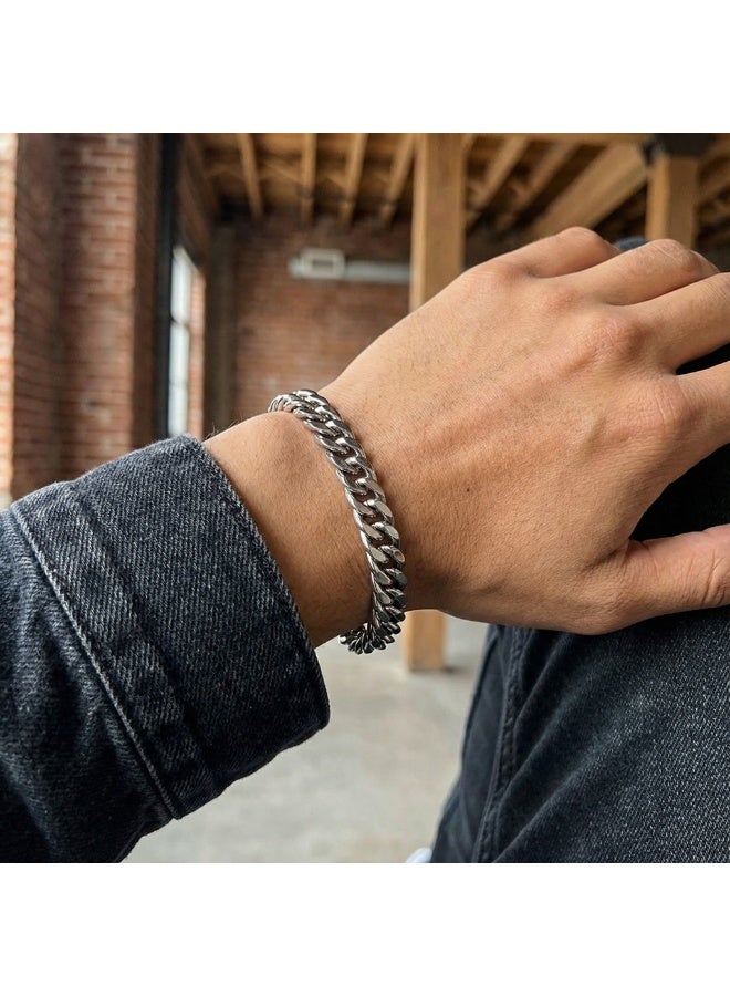 أميتوير سوار رجالي عصري من الفولاذ المقاوم للصدأ - سوار على شكل سلسلة كوبية قوية بتصميم الهيب هوب - Image 2