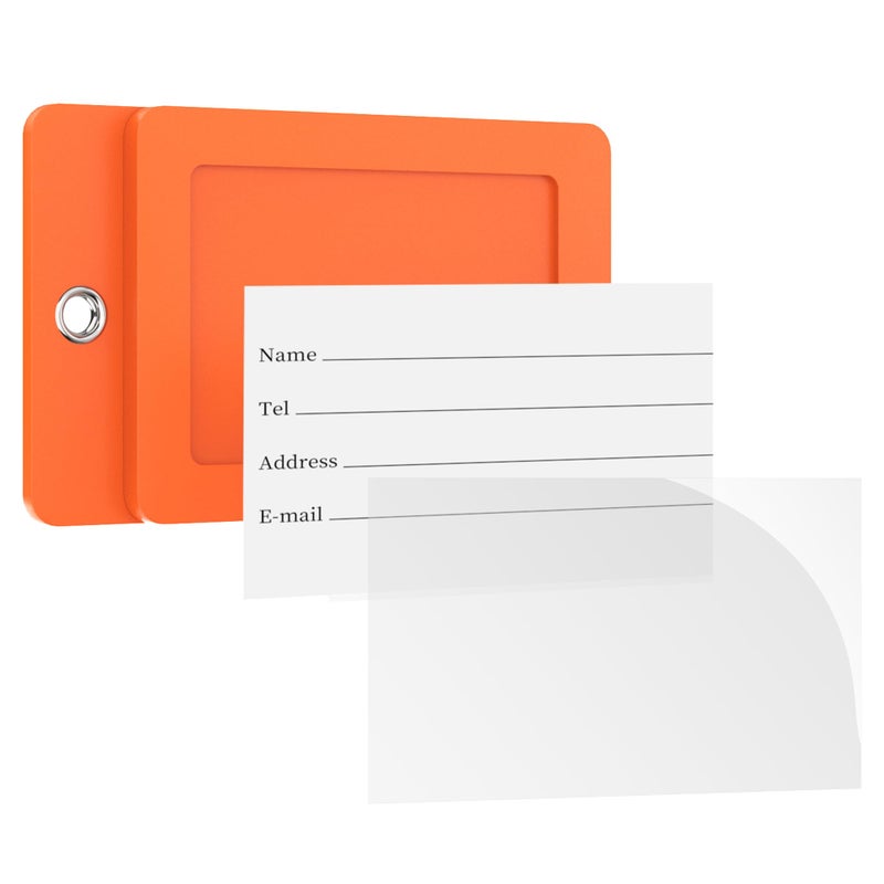 Gostwo 2 Pack Luggage Tags for Suitcases, 26 Initial Letter Travel Luggage Baggage Identification Labels ID Tag Fully Bendable Tags with Stainless Steel Loop (Orange) (Letter A) - Image 4
