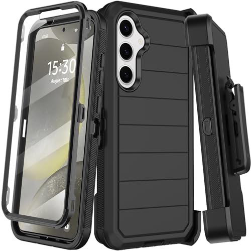 KECAI for Samsung Galaxy S24 Plus Case with Belt Clip Holster & Kickstand,Built-in Screen Protector,Heavy Duty Shockproof Drop Protection Military Grade Full Body Rugged Phone Cover (6.7") (Black) - Image 1