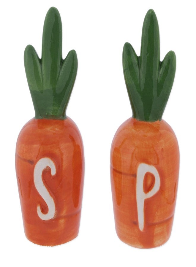 The Bridge Collection Carrot Themed Salt And Pepper Shaker Set – Garden Theme Spring Dining Decor – Easter Farmhouse Table Accent - Image 1