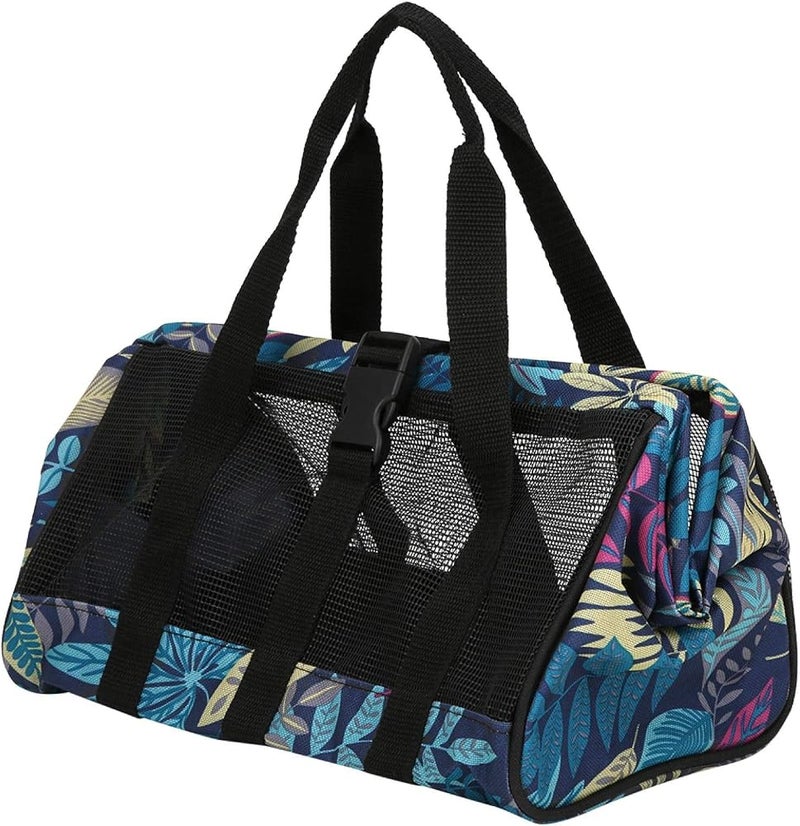 Bahels Tote, Mesh Storage Handbag Washable Garden Tool Bag 30x20x20cm for Camping or Other Travel (Color : Blue leaves) - Image 1
