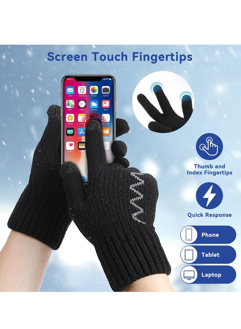 Generic USB Heated Gloves, Unisex Hand Warmers Full Finger Knit Touchscreen Gloves Double-Sided Heating Mittens with 3 Temperature Levels, Winter Warm Laptop Thermal Gloves for Women Men Indoor Outdoor  - Image 3