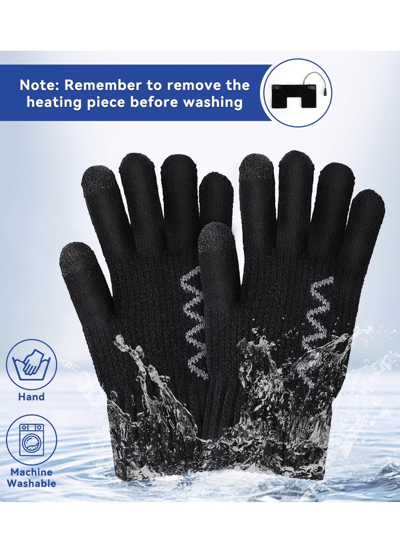 Generic USB Heated Gloves, Unisex Hand Warmers Full Finger Knit Touchscreen Gloves Double-Sided Heating Mittens with 3 Temperature Levels, Winter Warm Laptop Thermal Gloves for Women Men Indoor Outdoor  - Image 5