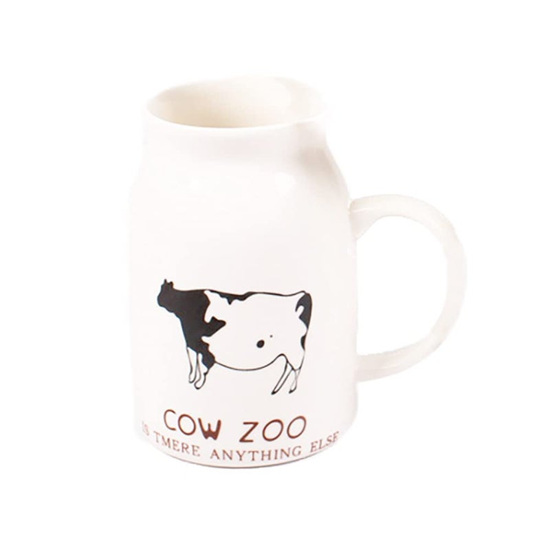 ZaH Milk Bottle Mug Ceramic 8oz Morning Mugs for Home Office School Restaurant Club Party Milk Cup Novelty Coffee Mug Water Juice Cups Cow