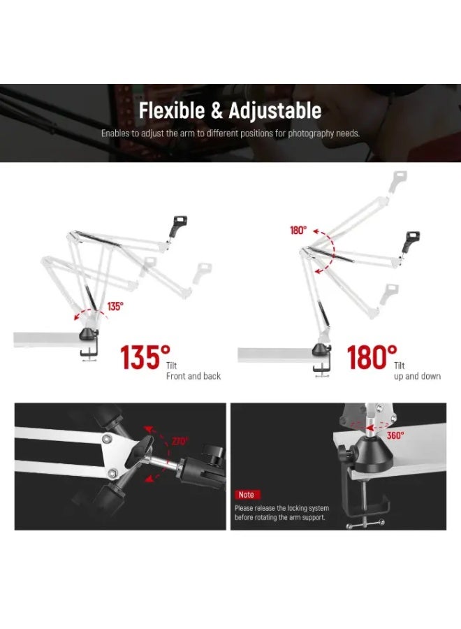 FX Studio Adjustable Microphone Stand with Table Clamp - NB35 - Image 4