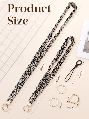 COHVV Stretchy Scrunchie Lanyard for ID Badges & Keys, Teacher Neck Lanyard with Retractable Keychain – Cute & Durable for Women (Polka Dot) - Image 2