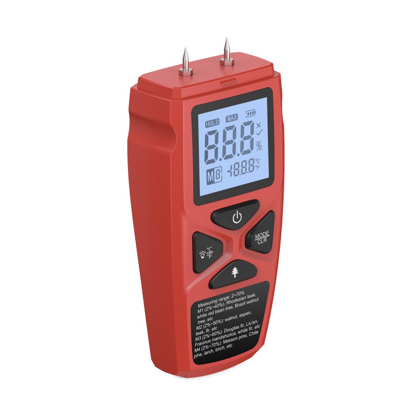 مقياس الخشب الرقمي LCD  
مقياس الدبابيس الرقمي  
يُستخدم لقياس محتوى الرطوبة في أنواع مختلفة من الخشب والخيزران والورق والأعشاب الطبية وغيرها - Image 4