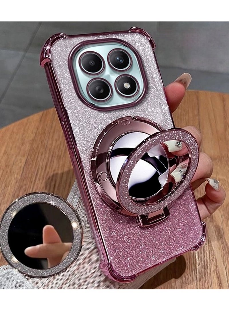 Magnetic Glitter for Xiaomi Redmi Note 15 Case，Camera Lens Protector，Sparkly Stand，Makeup Mirror，Support Wireless Charging， Luxury Gradient Shockproof Xiaomi Redmi Note 15 5G Cover - Image 1