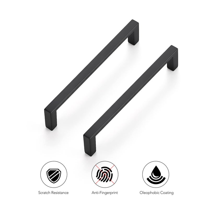 Ravinte 30 Pack Matte Black Cabinet Pulls, 5 Inch (128mm) Hole Center Slim Kitchen Handles, Square Drawer Pulls for Cabinets & Cupboards, Hardware - Image 5