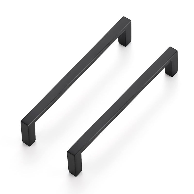 Ravinte 30 Pack Matte Black Cabinet Pulls, 5 Inch (128mm) Hole Center Slim Kitchen Handles, Square Drawer Pulls for Cabinets & Cupboards, Hardware - Image 1